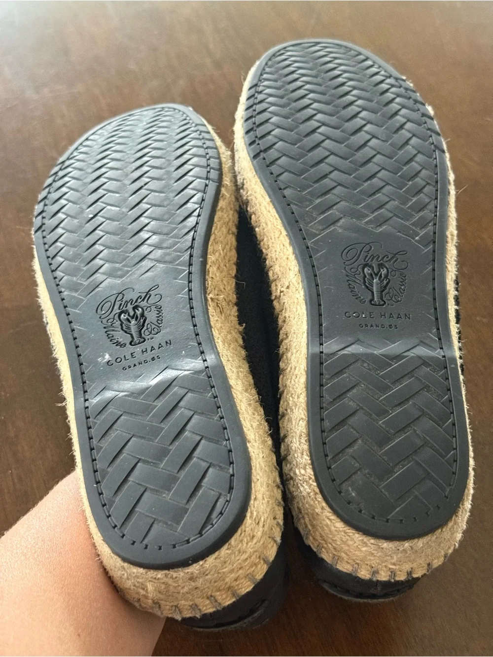 Cole Haan Cloudfeel Knit Espadrille Flats Black Slip On Shoes Women’s 8B